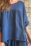 Suri Cushion Cotton Artist Smock Navy 